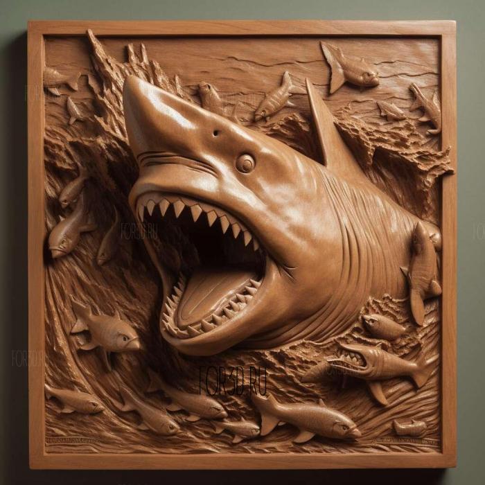 st Great White shark the movie Jaws 4 3d stl модель для ЧПУ