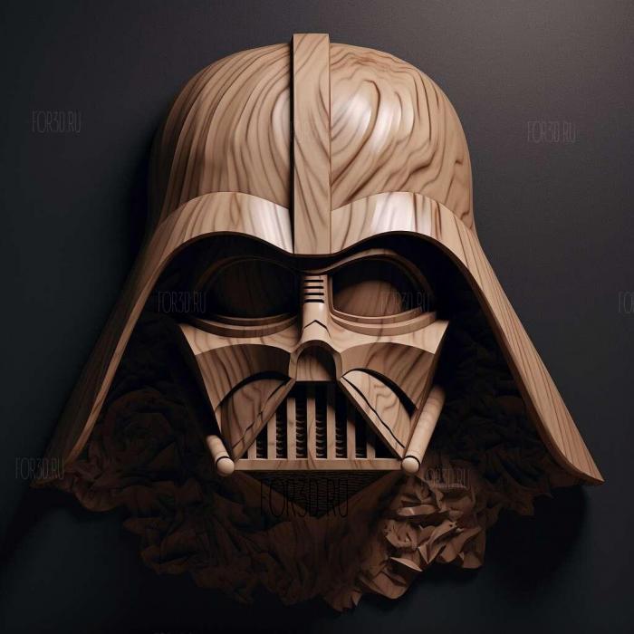 Unmasked Darth Vader 1 stl model for CNC