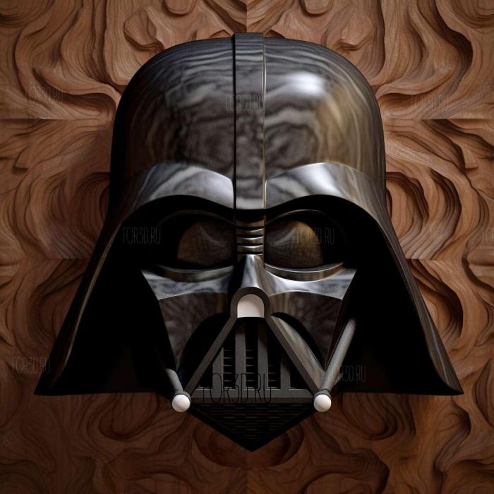 Unmasked Darth Vader 2 stl model for CNC
