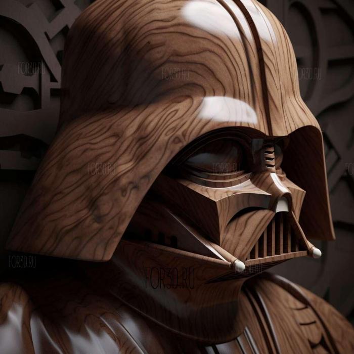 Unmasked Darth Vader 3 stl model for CNC
