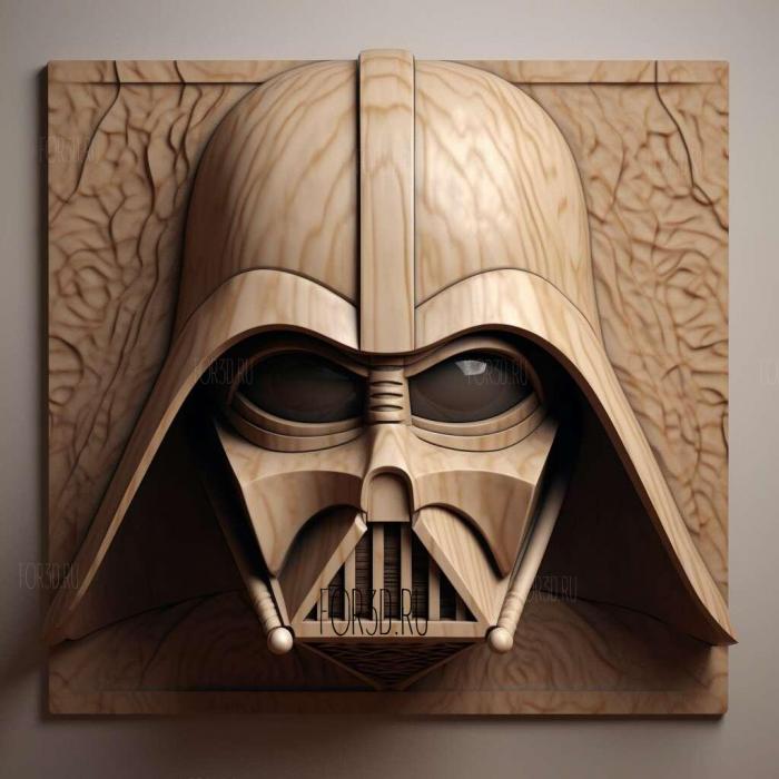 Unmasked Darth Vader 4 stl model for CNC
