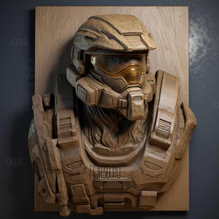 Master Chief Petty Officer John 117 from Halo 2 stl model for CNC