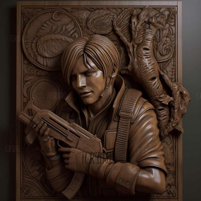 Leon Kennedy from Resident Evil 1 3d stl модель для ЧПУ