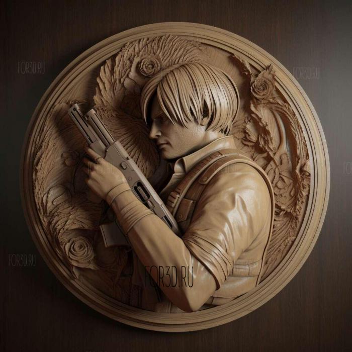 Leon Kennedy from Resident Evil 2 stl model for CNC