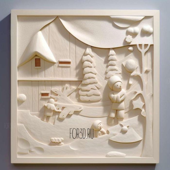 st Snowy Day Ezra Jack Keats 1962 2 stl model for CNC