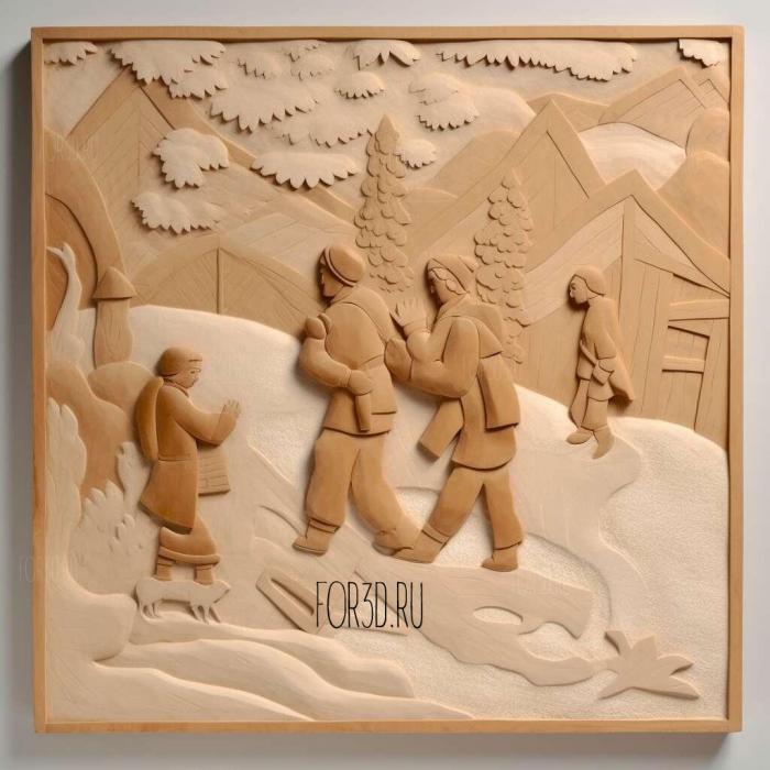 st Snowy Day Ezra Jack Keats 1962 4 stl model for CNC