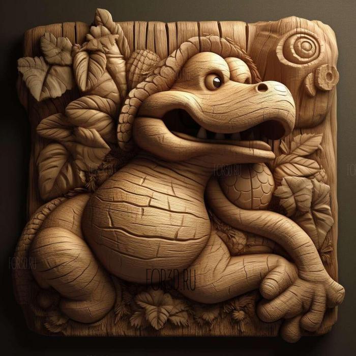 stl Yoshi from Super Mario World 1 stl model for CNC