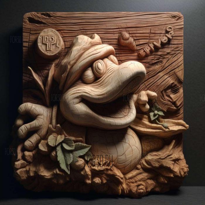stl Yoshi from Super Mario World 4 stl model for CNC