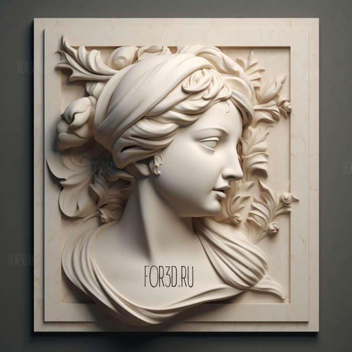 Madame Victoire Marble 2 stl model for CNC