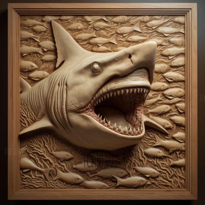 Great White shark the movie Jaws 3 stl model for CNC