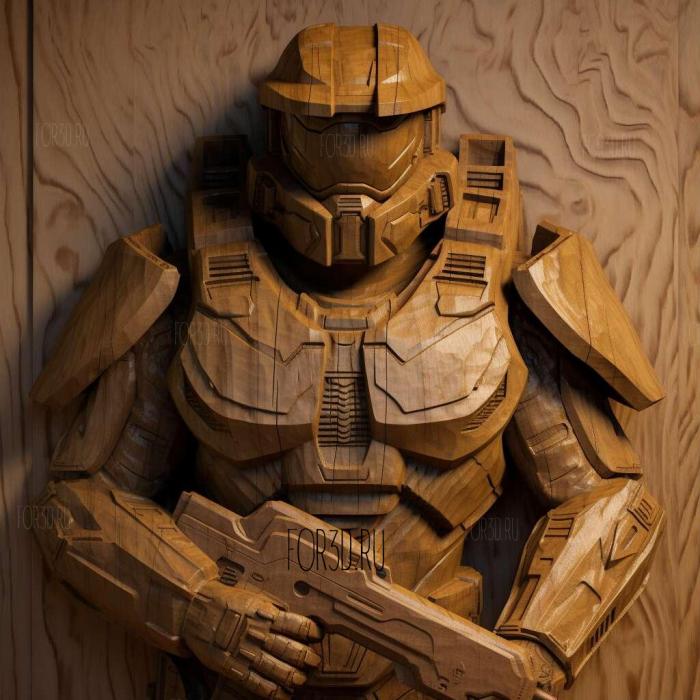 Master Chief from Halo 1 stl model for CNC