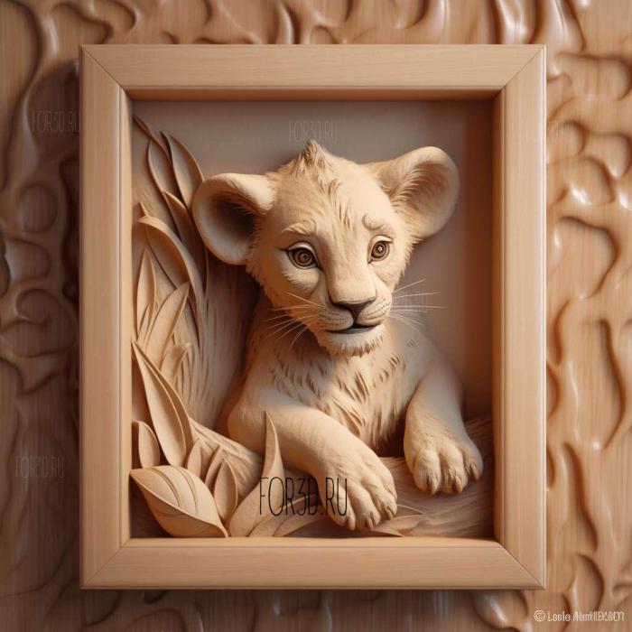 Baby Simba from The Lion King 4 stl model for CNC