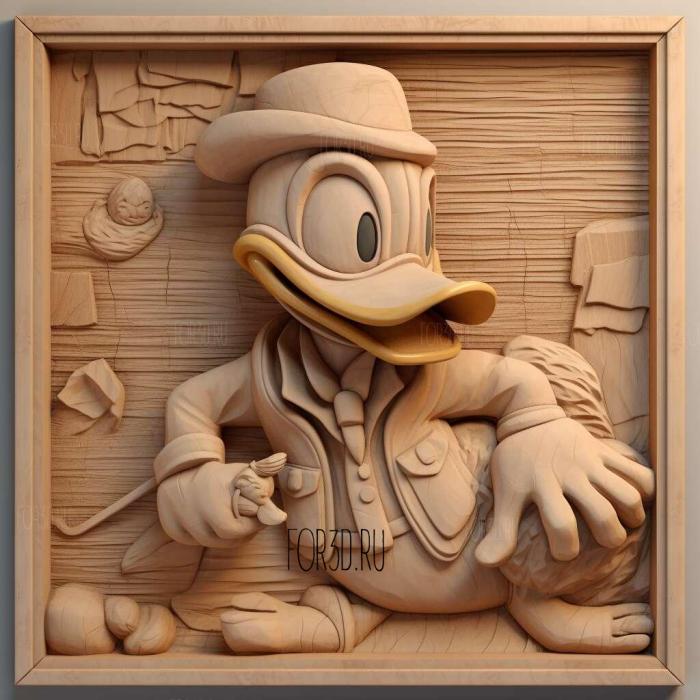 Donald Duck Goin Quackers 1 stl model for CNC