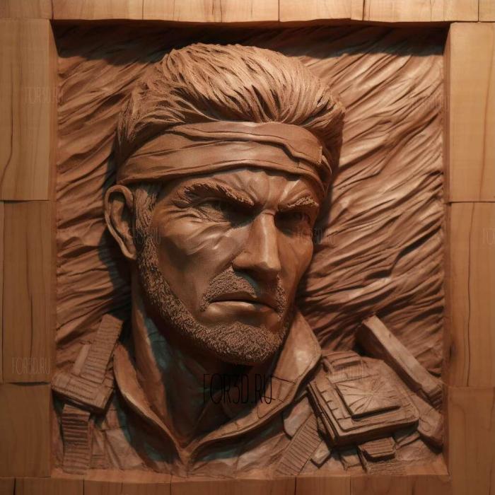 Твердая змея из Metal Gear 2 3d stl модель для ЧПУ