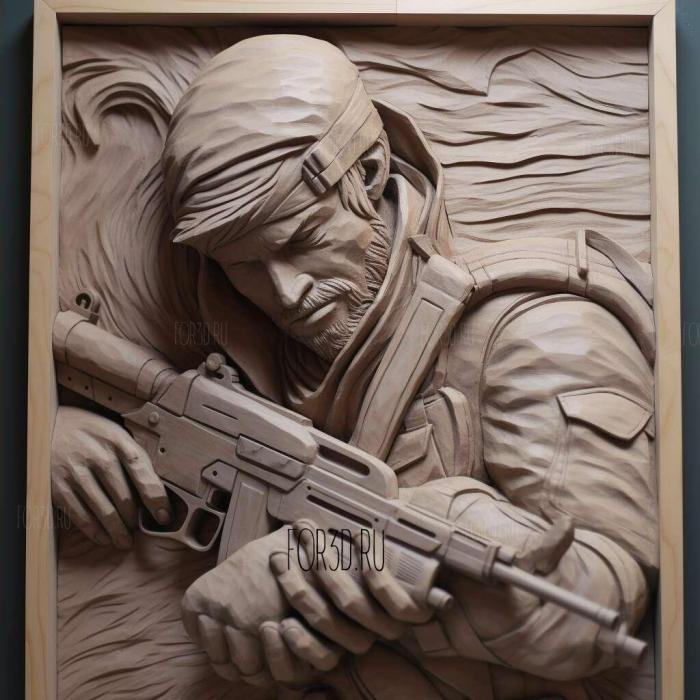 Твердая змея из Metal Gear 4 3d stl модель для ЧПУ