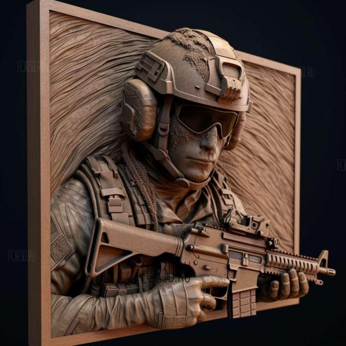 Call of Duty Modern Warfare Reflex Edition 1 stl model for CNC