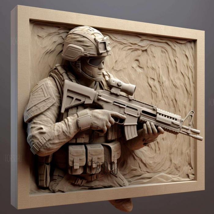 Call of Duty Modern Warfare Reflex Edition 4 stl model for CNC