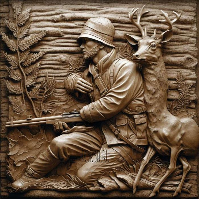 Охотник на оленей 2 3d stl модель для ЧПУ