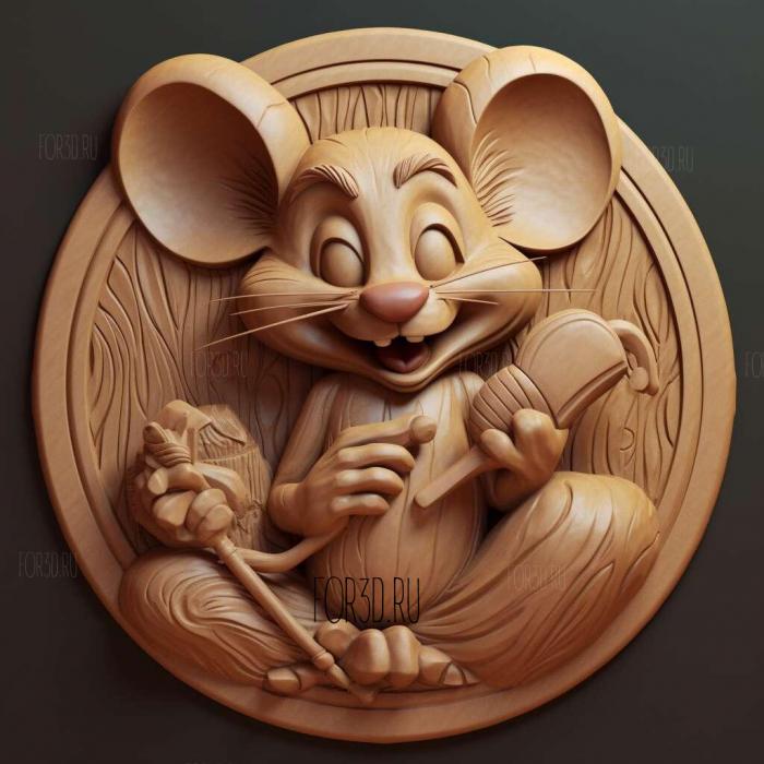 Jerry Mouse from Tom and Jerry 3 stl model for CNC