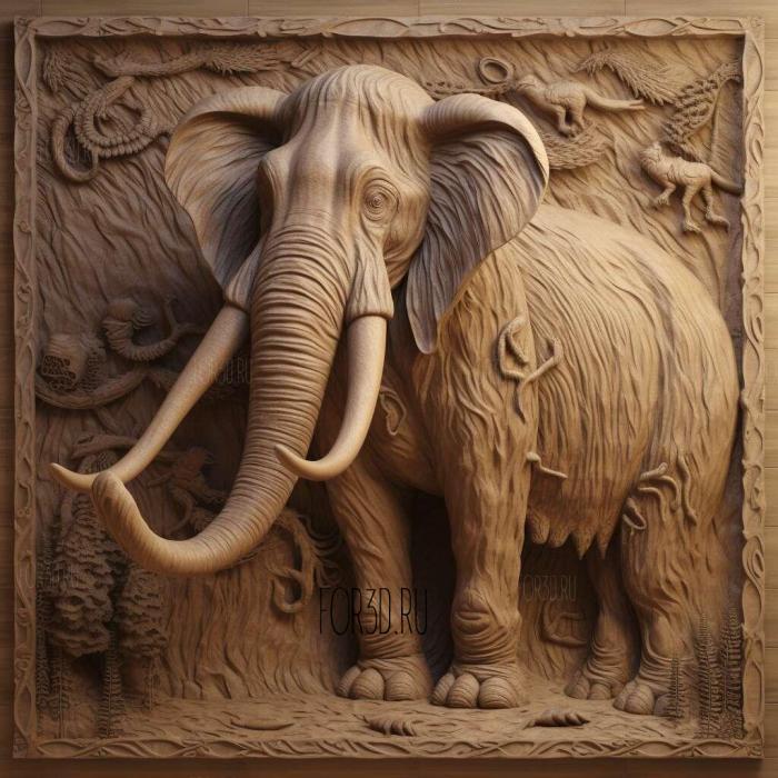 st Kirgilakh mammoth famous animal 3 stl model for CNC