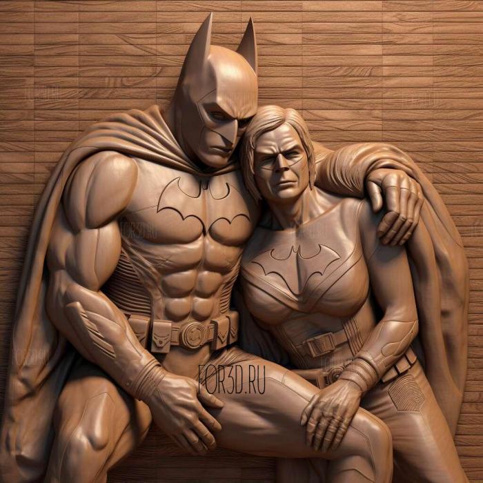 Batman and Robin 1 stl model for CNC