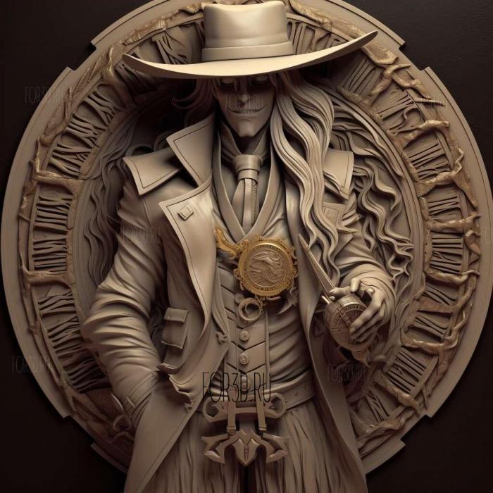 st Alucard FROM the antihero of the manga Hellsing 2 stl model for CNC