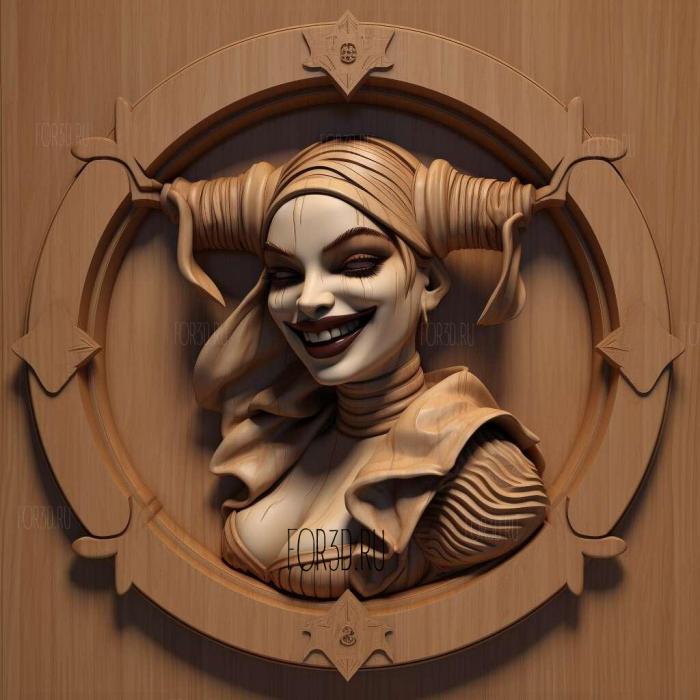 Harley Quinn series 2 stl model for CNC