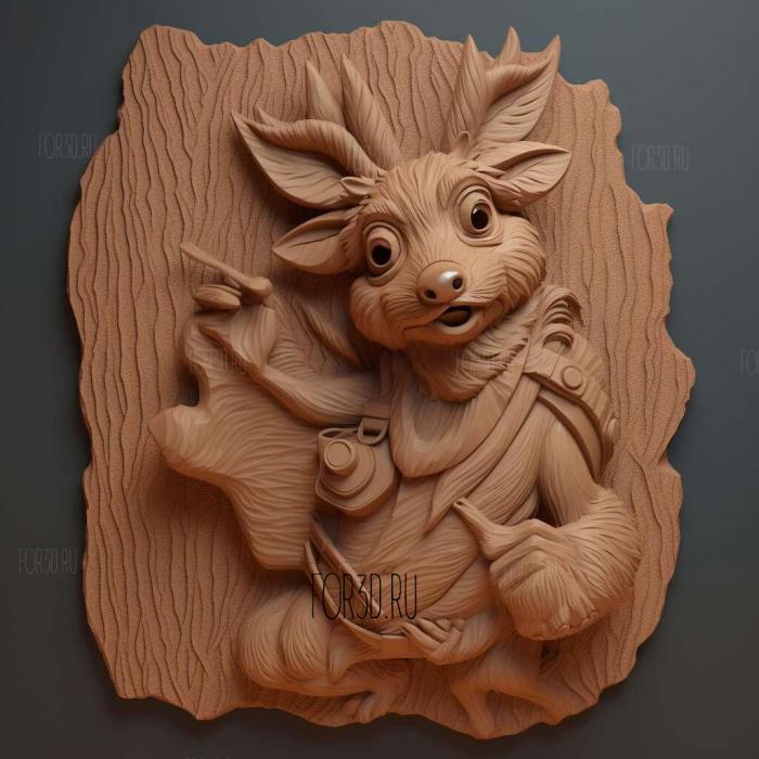 Stomper from Bambi 1 stl model for CNC