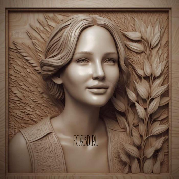 Jennifer Lawrence 1 stl model for CNC