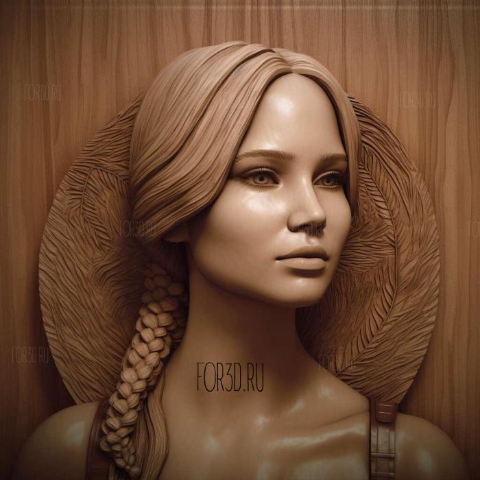 Jennifer Lawrence 3 stl model for CNC