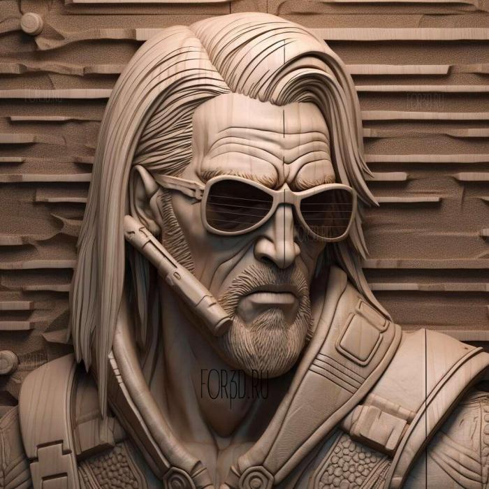 Johnny Silverhand Cyberpunk 2077 1 stl model for CNC