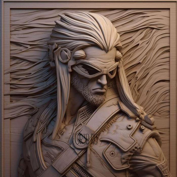 Johnny Silverhand Cyberpunk 2077 3 stl model for CNC