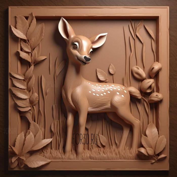 Hunter animated film Bambi 1 stl model for CNC