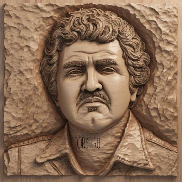 Pablo Escobar 3D portrait 1 stl model for CNC