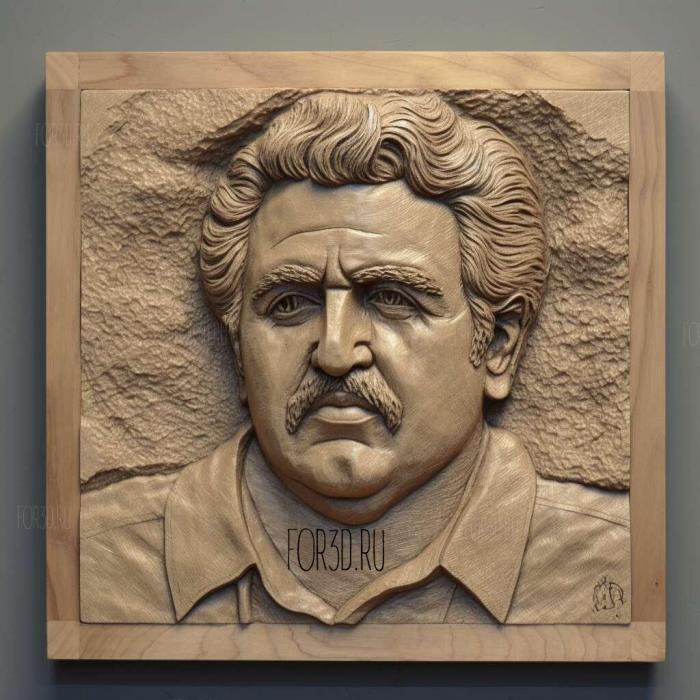 Pablo Escobar 3D portrait 2 stl model for CNC