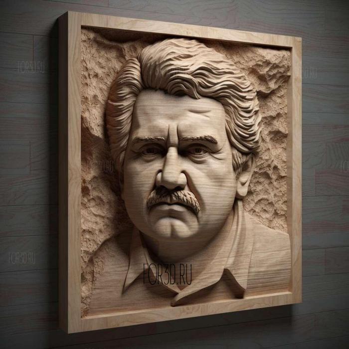 Pablo Escobar 3D portrait 3 stl model for CNC