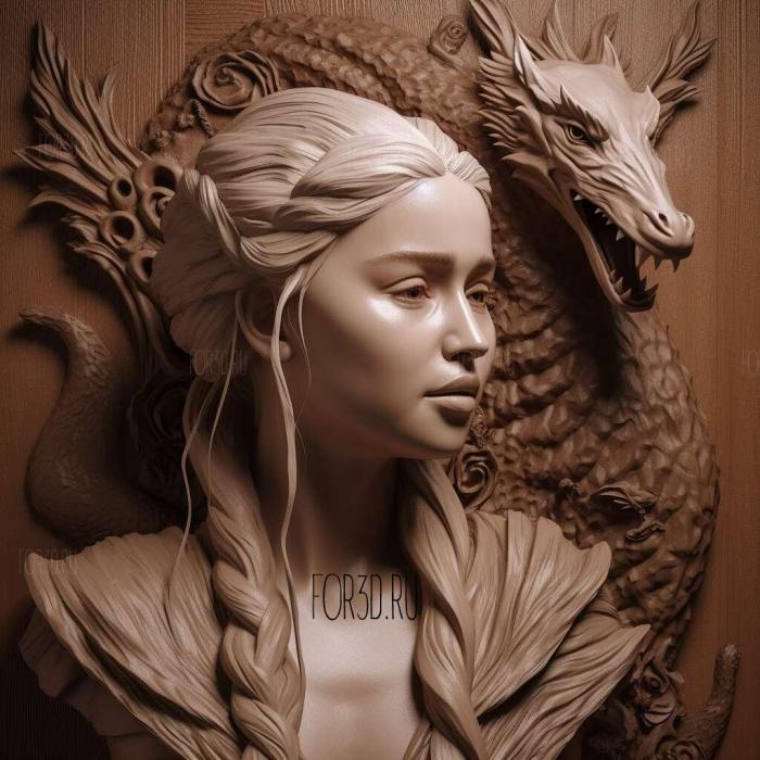 Daenerys Targaryen from game of thrones 3 stl model for CNC