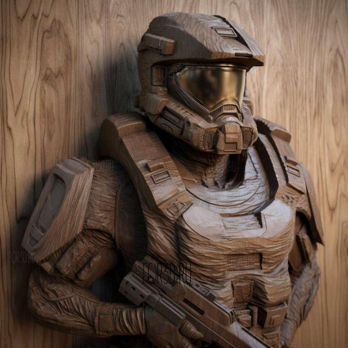 Master Chief Petty Officer John 117 from Halo 2 stl model for CNC