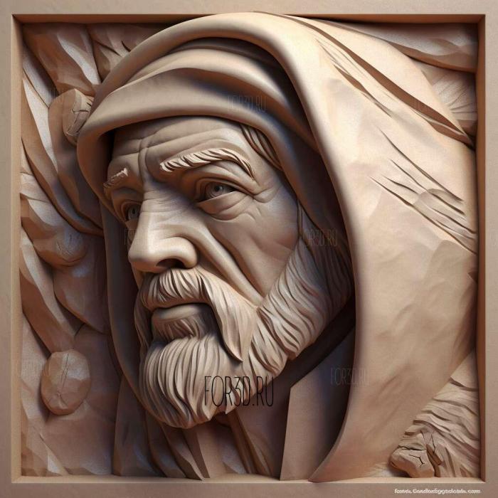 st Obi Wan Kenobi 3 stl model for CNC