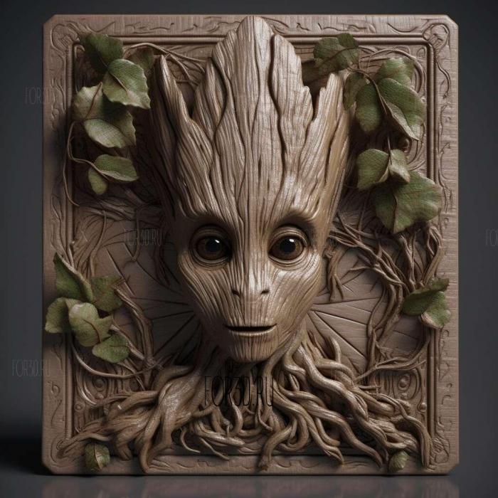 I Am Groot TV series 4 stl model for CNC