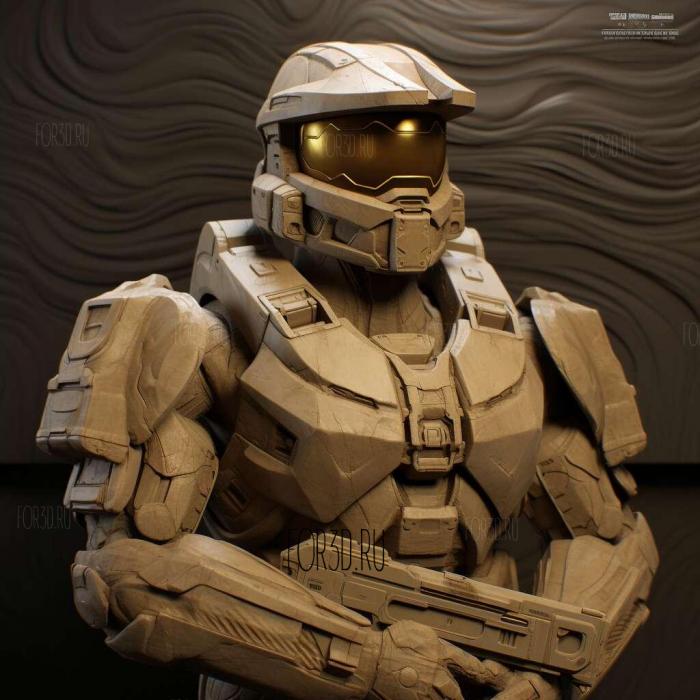 master chief 3d model 4 stl model for CNC