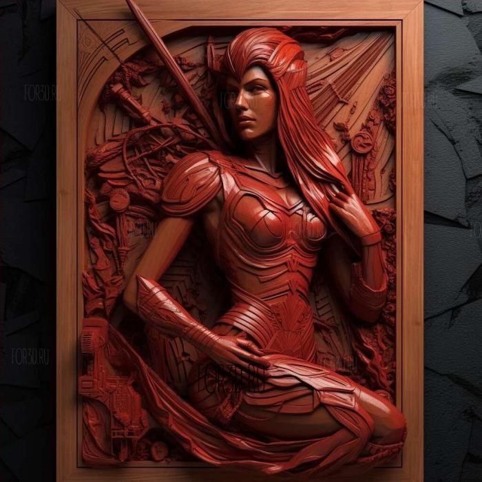 Вселенная Marvel Электра 4 3d stl модель для ЧПУ