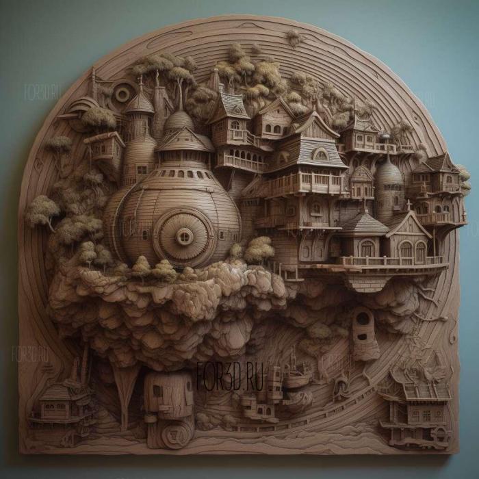 Howls Moving Castle movie 2 stl model for CNC