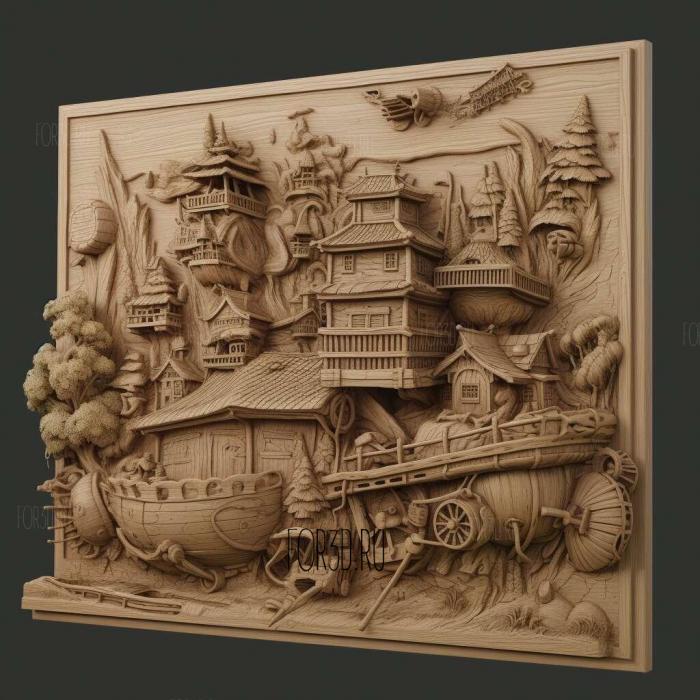 Howls Moving Castle movie 4 stl model for CNC