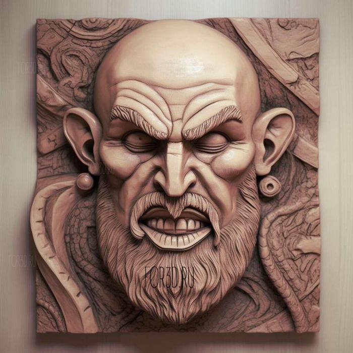 Kratos from God of War 2 stl model for CNC