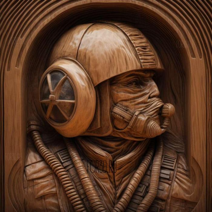 Luke Skywalker X Wing Pilot 3 stl model for CNC