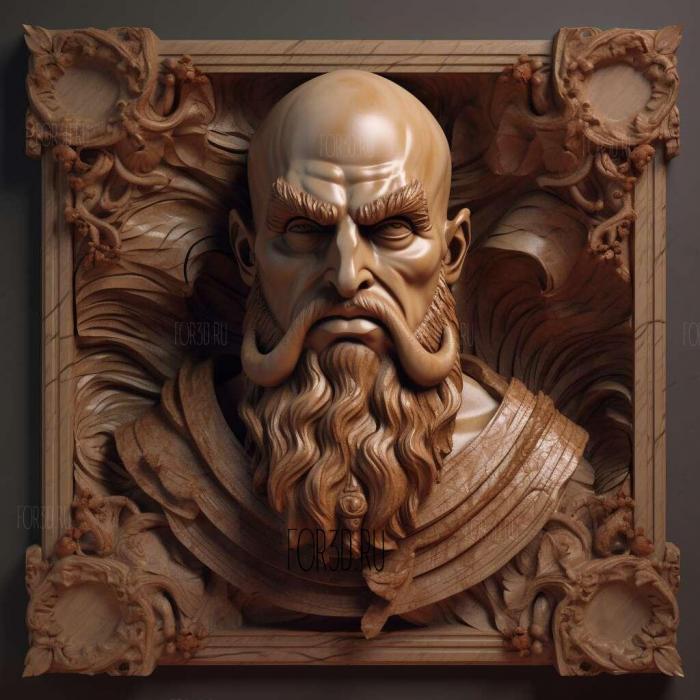 Kratos God of War 3 stl model for CNC