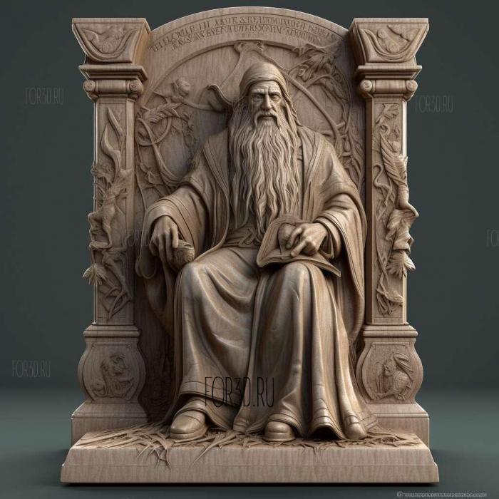 Dumbledore long plinth 4 stl model for CNC