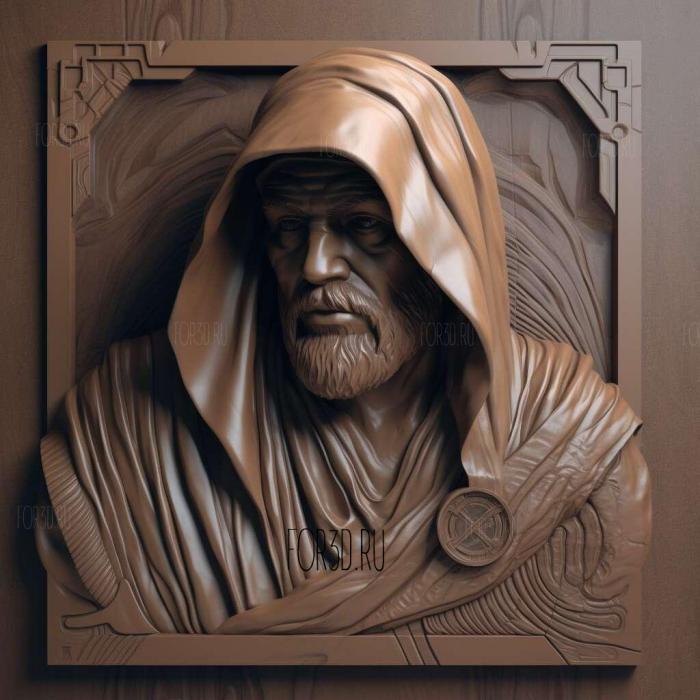 Obi Wan Kenobi in the hood 2 stl model for CNC