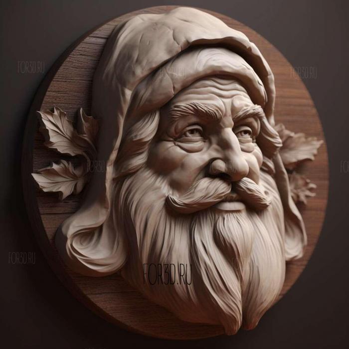 st Santa Claus Portrait 1 3d stl модель для ЧПУ